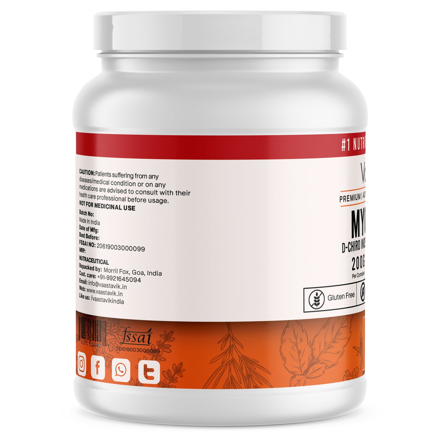 Myo-Inositol & D-Chiro Inositol Powder 200 gm Hormonal Balance
