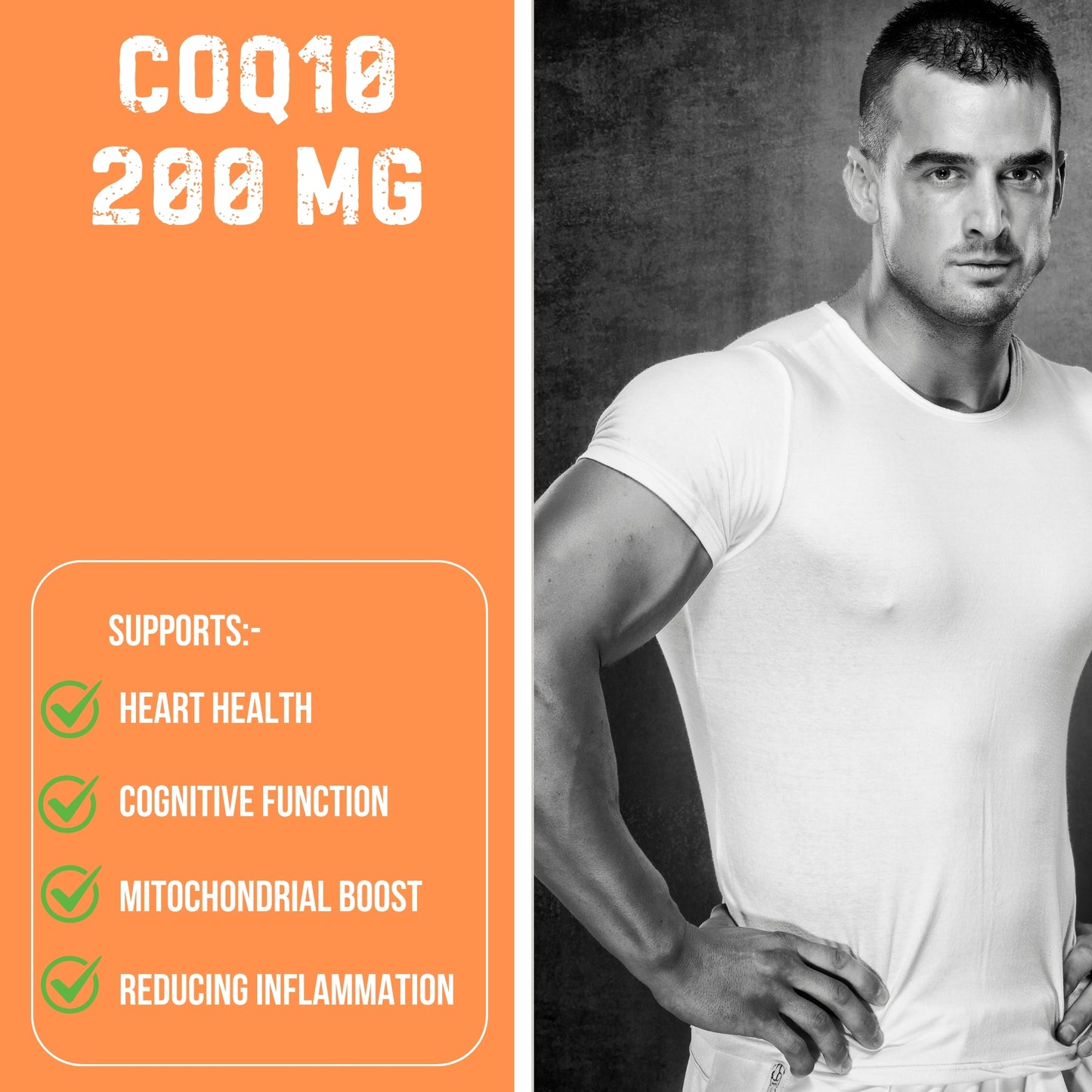 COQ10 Coenzyme q10 Ubiquinol Supplement - 200 mg 60 Capsules