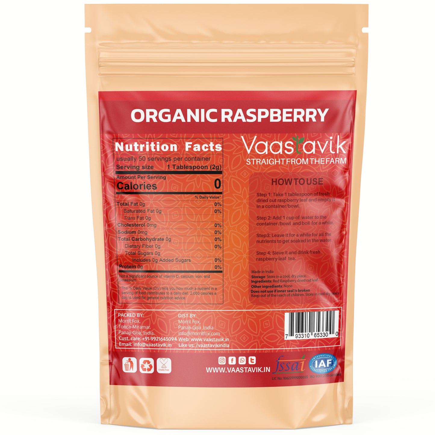 Red Raspberry Leaf Tea Dry Cut Herb Rubus Occidentalis 100gm