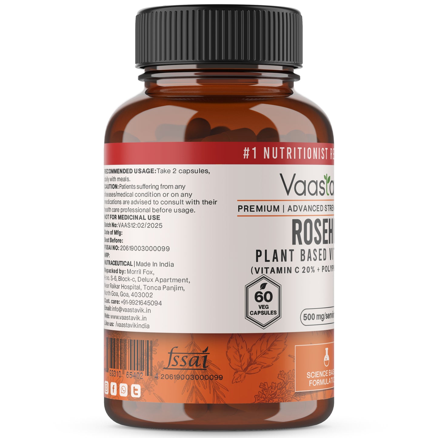 Rosehip Capsules Extract Dietary Supplements 500mg