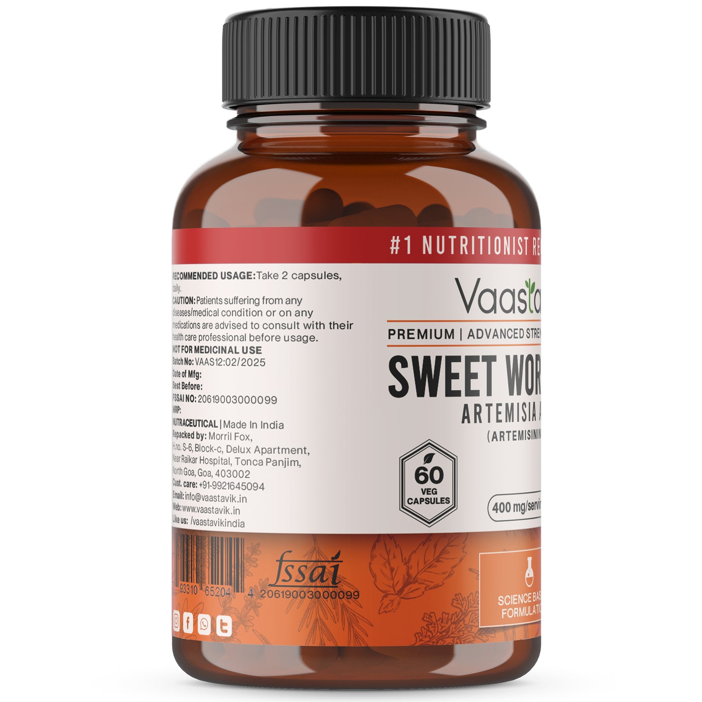 Artemisia Annua Sweet Wormwood Capsule Extract Supplements 400 mg