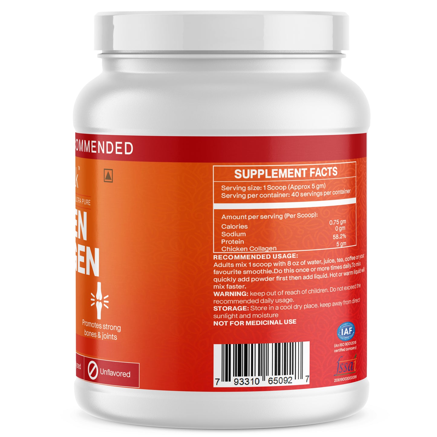 Chicken Collagen Powder Hydrolyzed Collagen Peptides Type 2 200gms