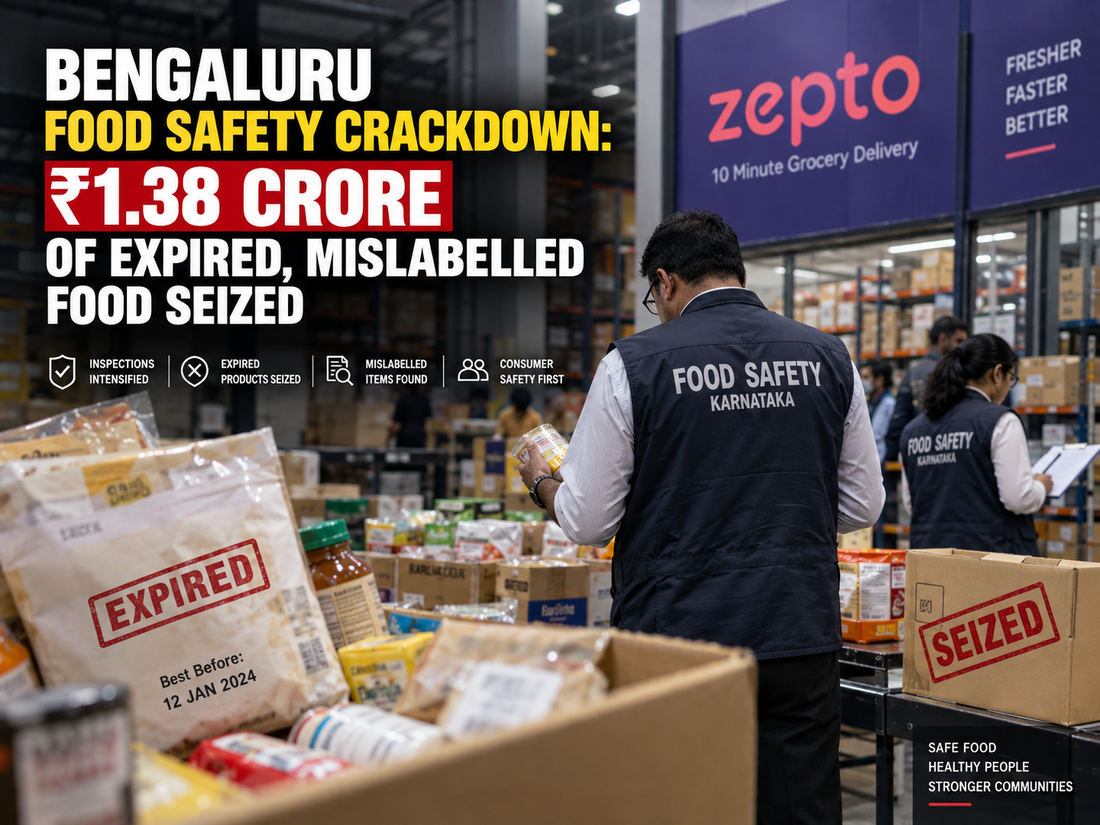 Bengaluru Food Safety Drive: ₹1.38 Crore Expired Food Seized