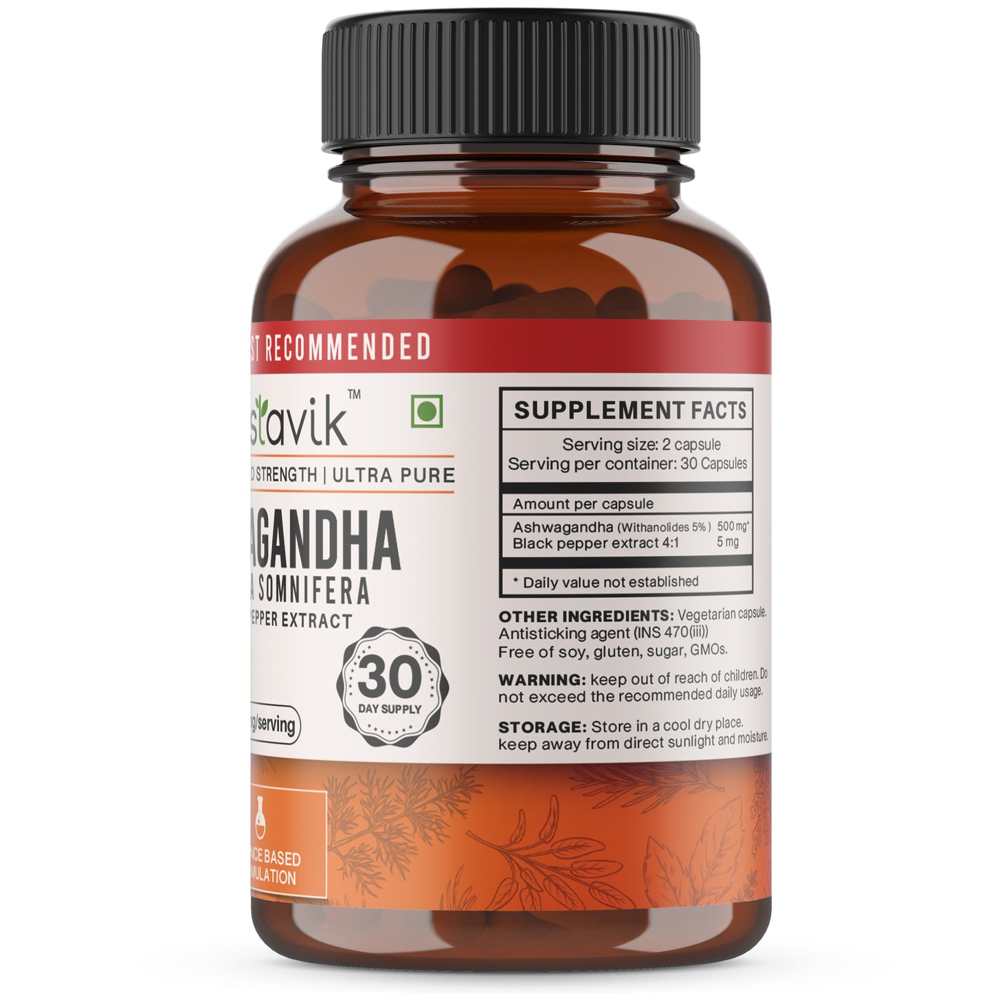 Ashwagandha Capsules 500mg (5% Withanolides)