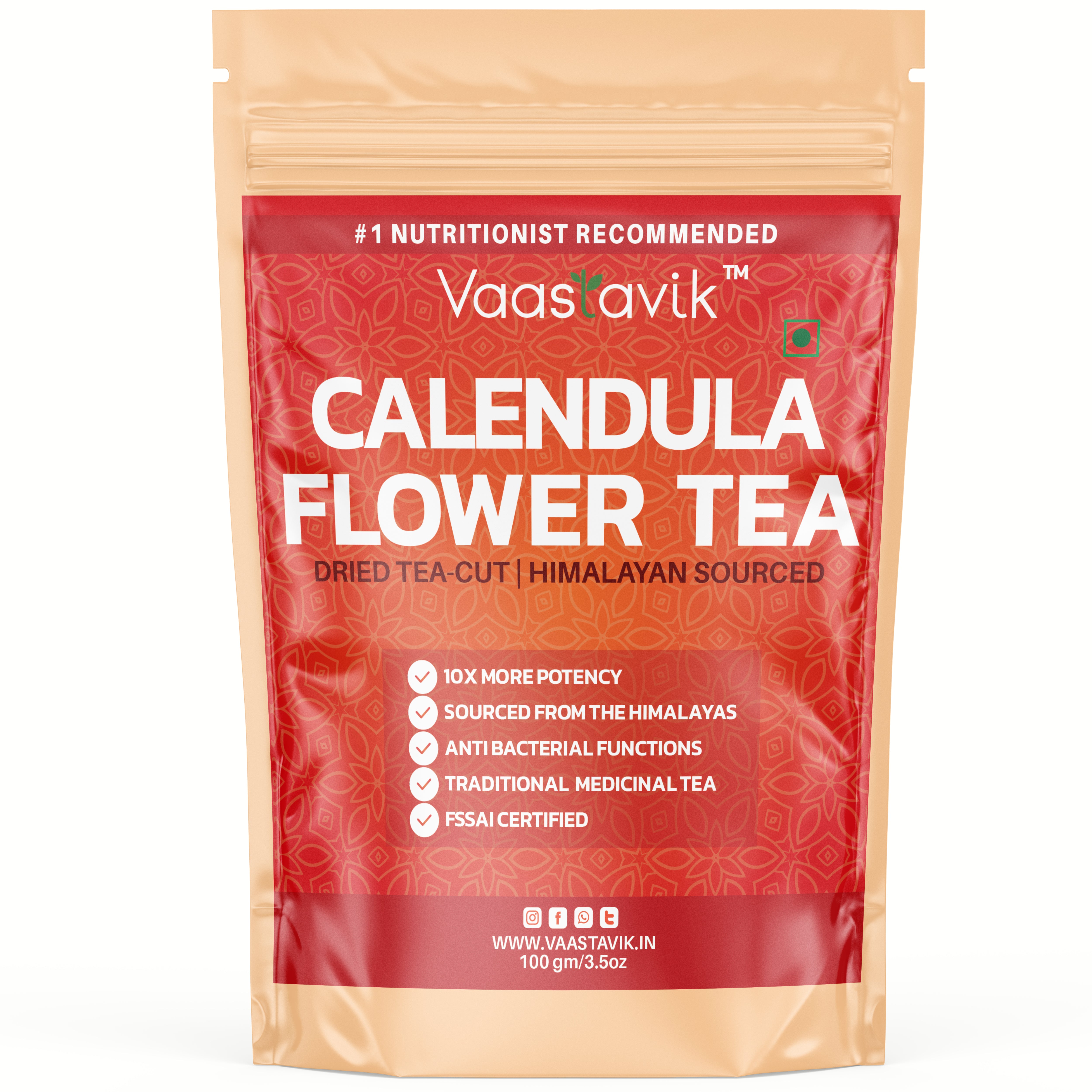 Pure Calendula flower Tea 100 gm – Vaastavik