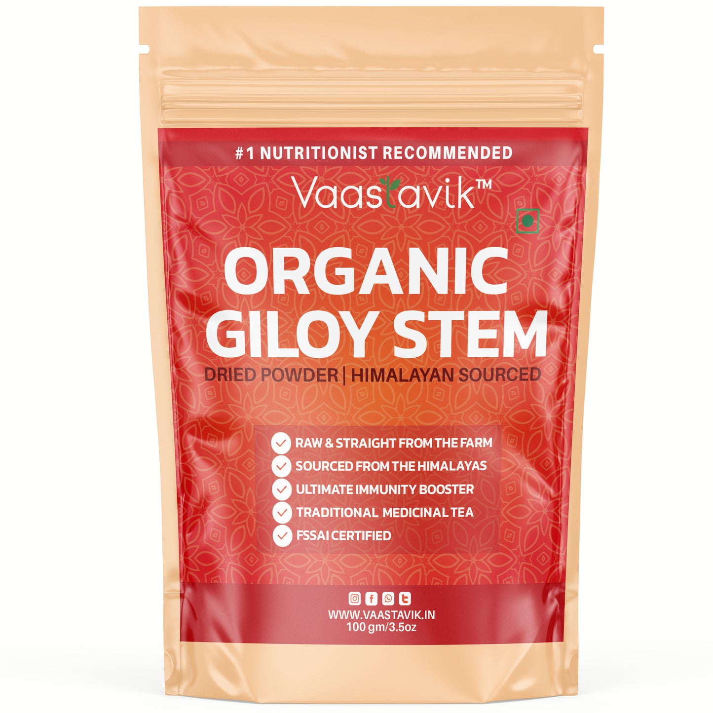 Vaastavik Pure  Best  Organic  Natural Buy now Shop sale Online Price bulk Manufacturer  Wholesaler  reviews ratings specifications Free Shipping Cash on delivery India supplement Tea Giloy Stem Tea Dried Cut Herb Tinospora Cordifolia Guduchi 100gm