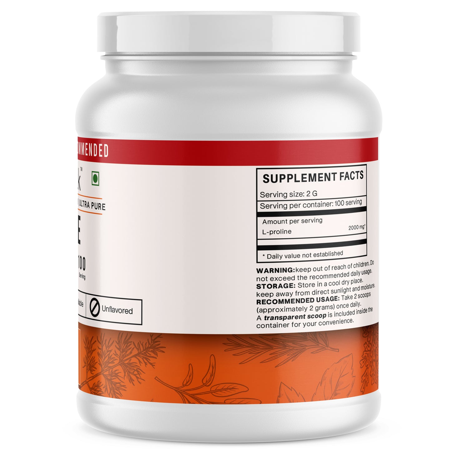 L-Proline Supplements Powder 200 gm