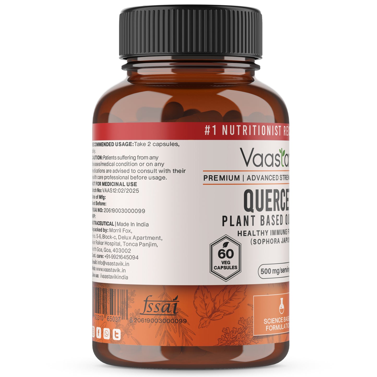 Quercetin Sophora Japonica Supplement Capsules Extract 500mg