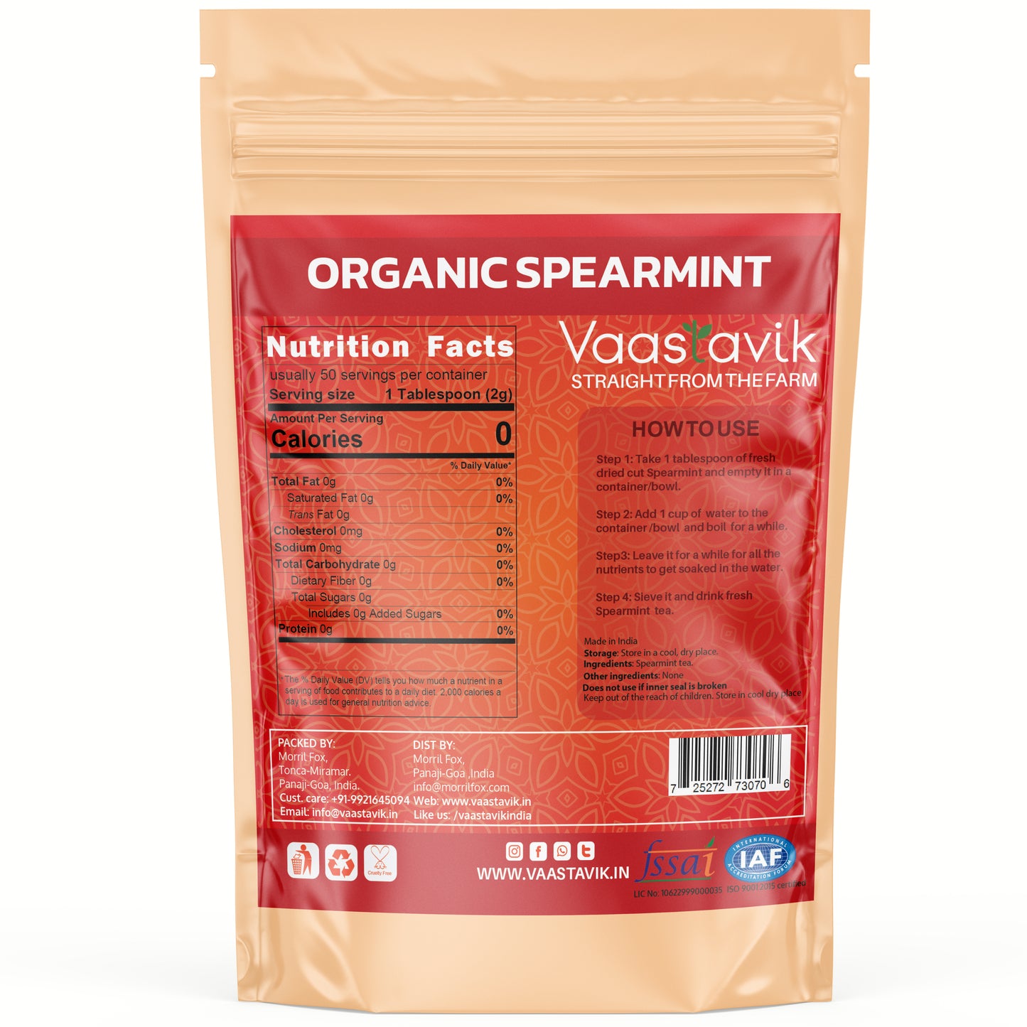 Spearmint Tea Dried Cut Herb Mentha Spicata 100gm