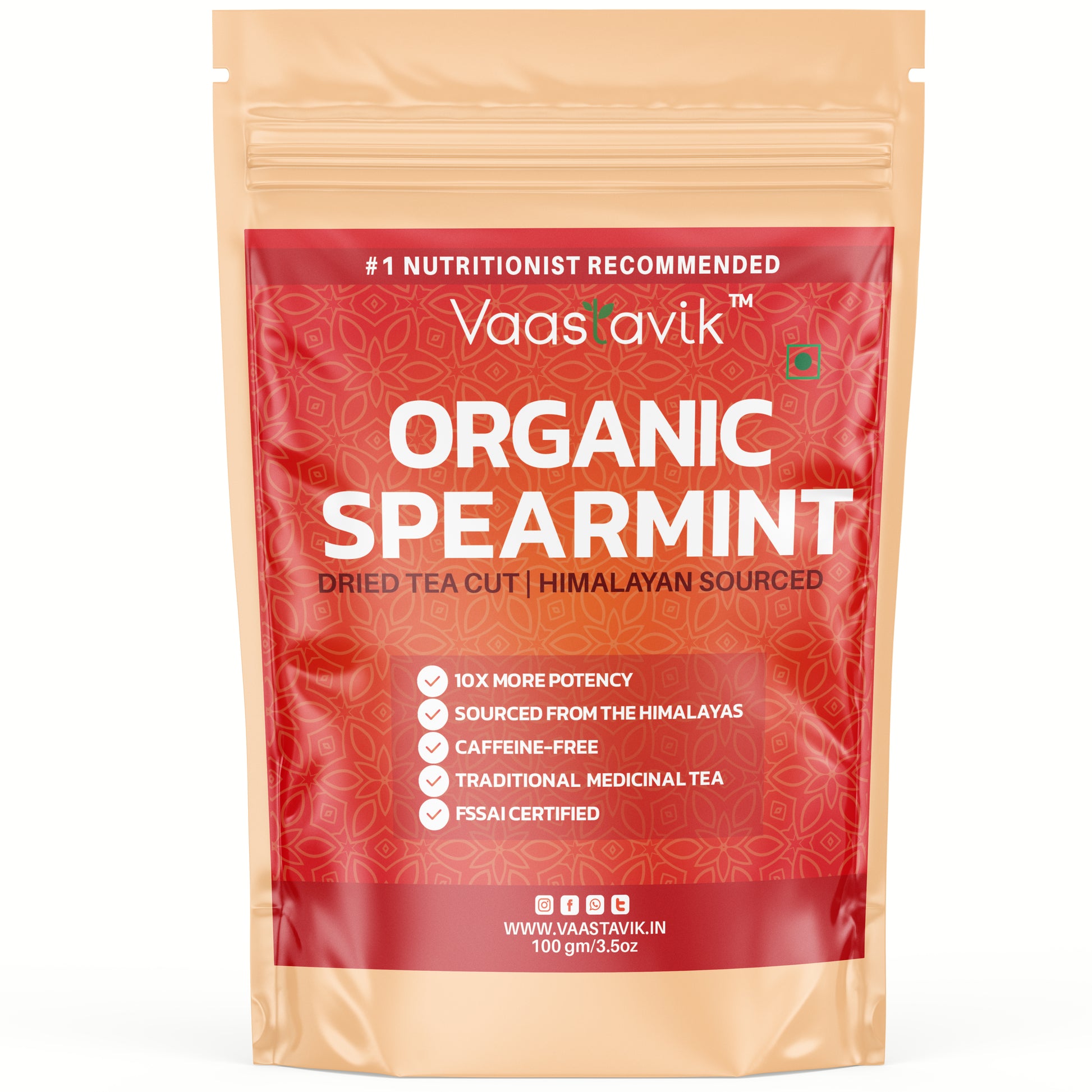 Vaastavik Pure  Best  Organic  Natural Buy now Shop sale Online Price bulk Manufacturer  Wholesaler  reviews ratings specifications Free Shipping Cash on delivery India supplement Tea Spearmint Tea Dried Cut Herb Mentha Spicata 100gm