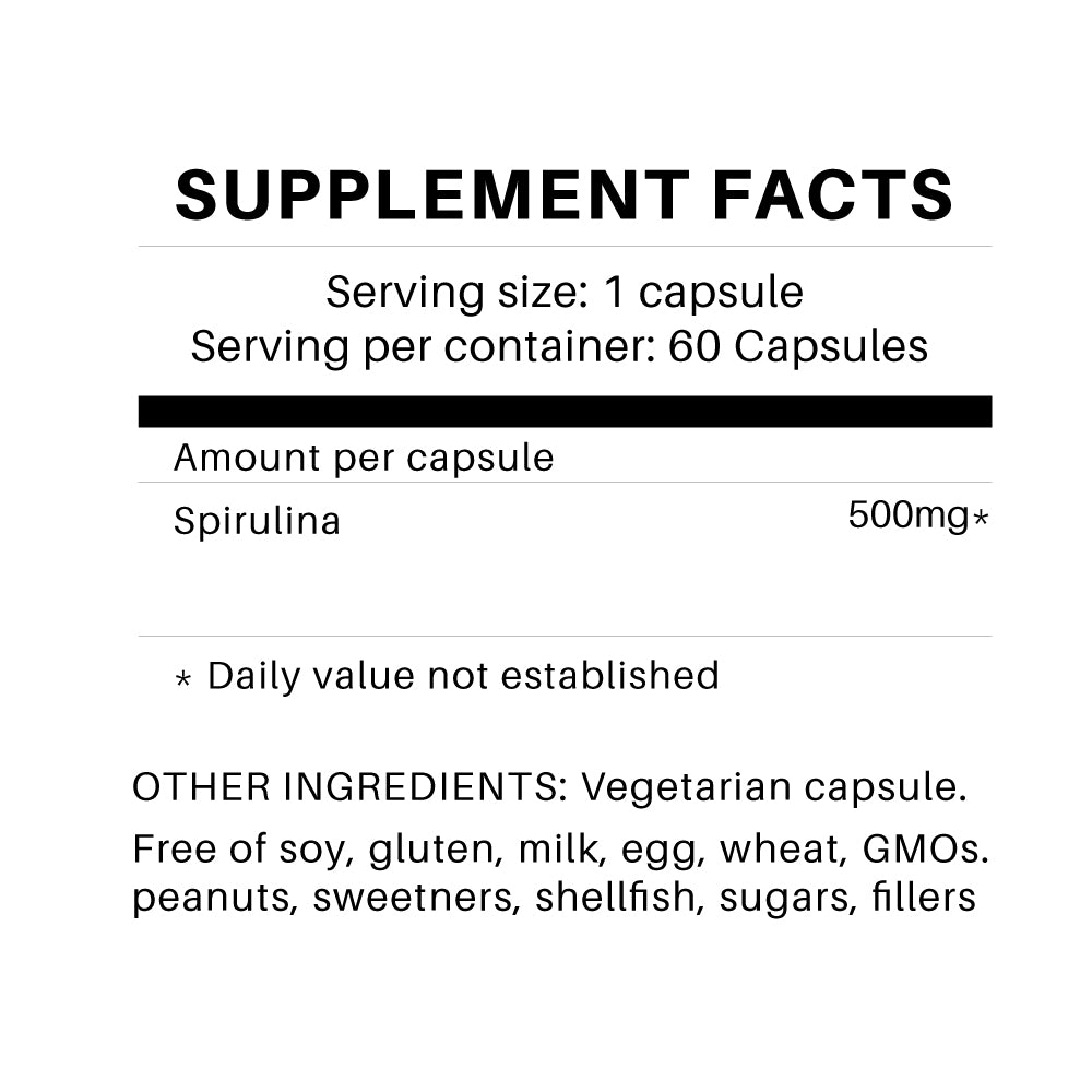 Spirulina 120 Veg Capsules Supplement