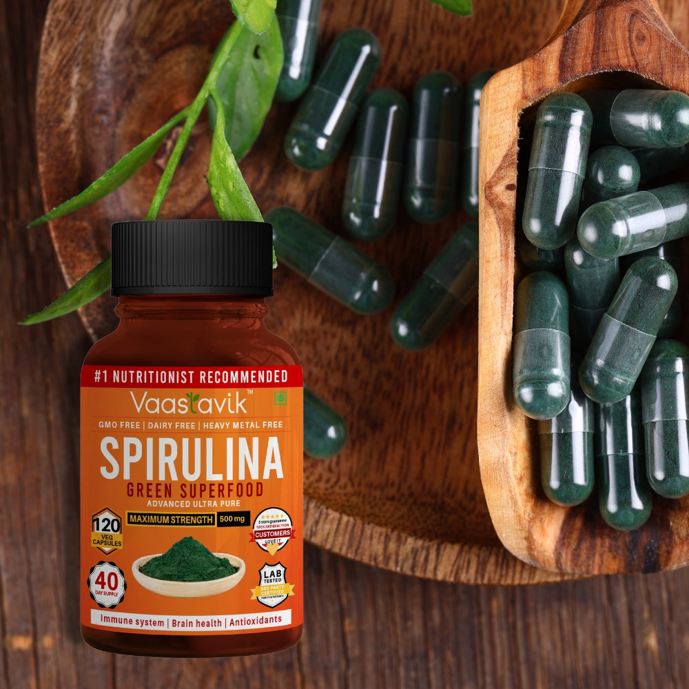 Spirulina 120 Veg Capsules Supplement