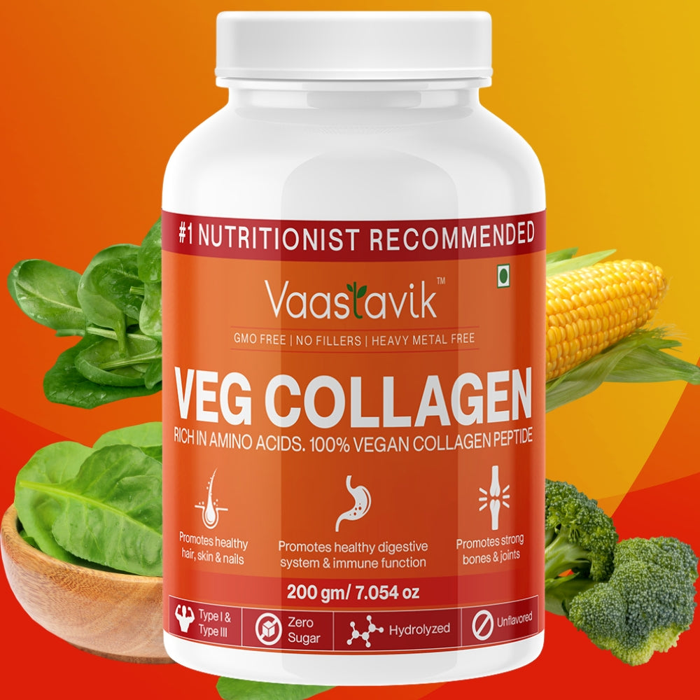 Vegan Collagen Powder Hydrolyzed Collagen Peptides Plant Based 200 gms