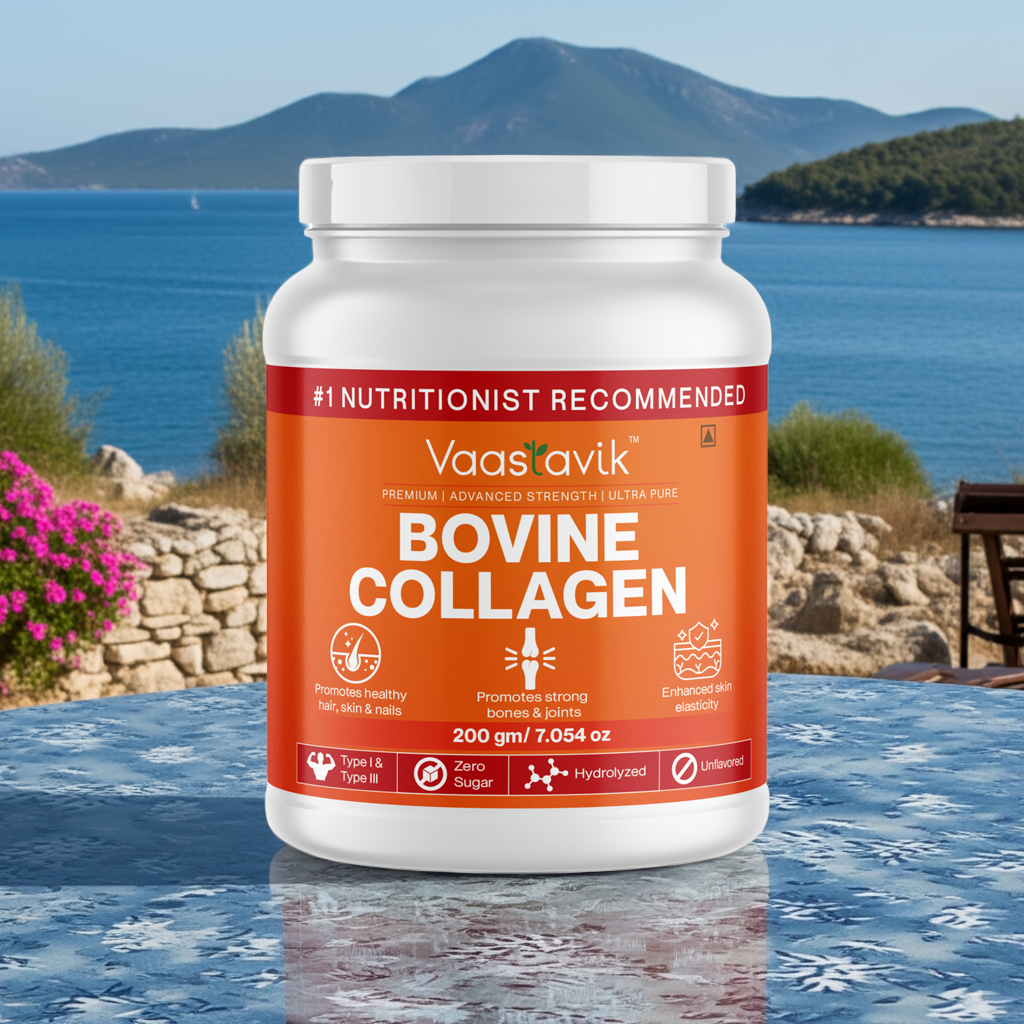 Bovine Collagen Powder Hydrolyzed Collagen Peptides Type 1 & Type 3 Grass Fed 200 gms