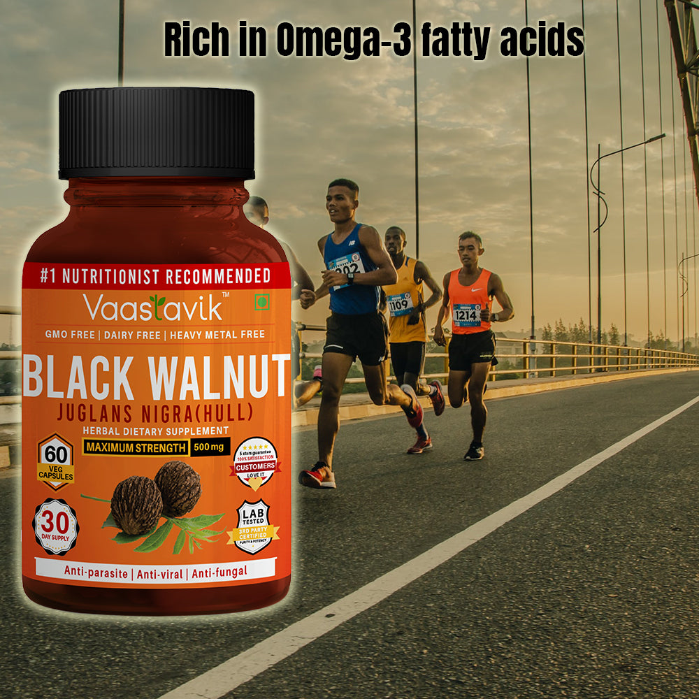 Black Walnut Hull Juglans Nigra 500 MG Vegetarian 60 Extract Capsule Supplement